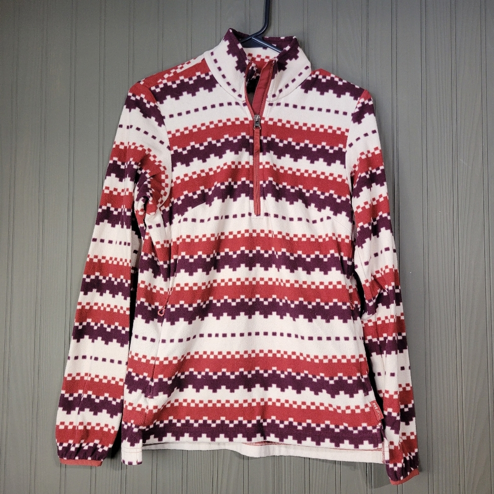 Helly Hansen Quarter 1/4 Zip Fleece Sweater Kulpen Printed Red/Cream Women's S